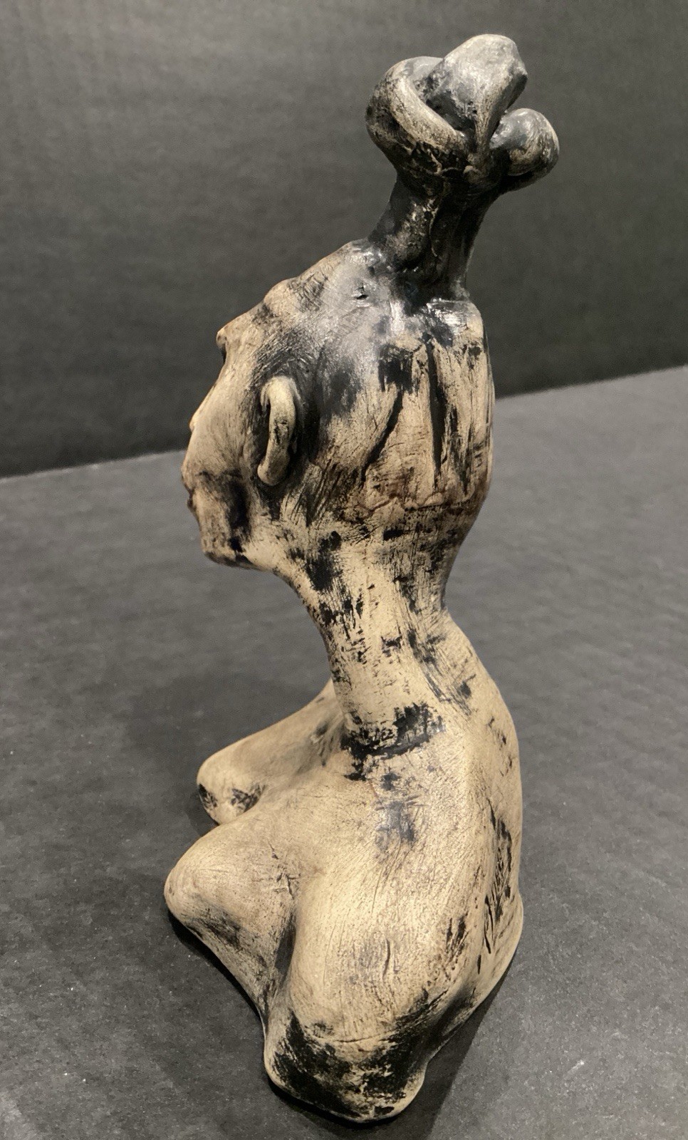 Unique Artisan Piece Hand Sculpted Plaster Head Artist Signed ‘ALICE’ NICE!
