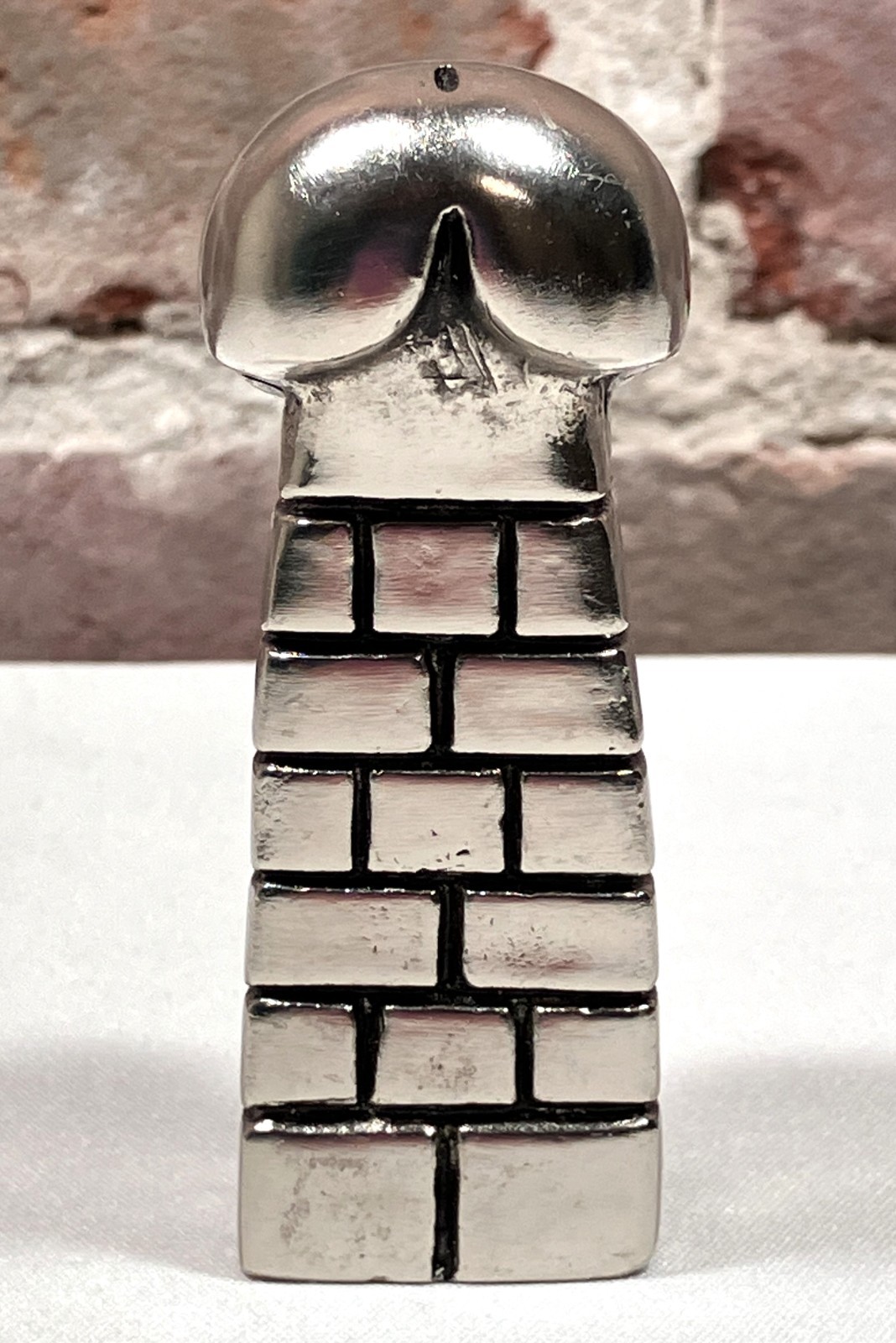 Vintage Metal Silver Colored Phallus Penis with Bricks – 3.25&Prime; Long, 15.2 oz
