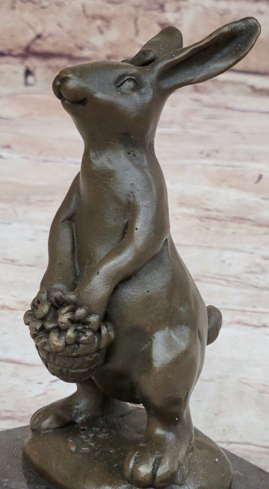 Standing Bunny Rabbit Garden Decor Sculpture 100% Bronze Metal Outdoor Statue