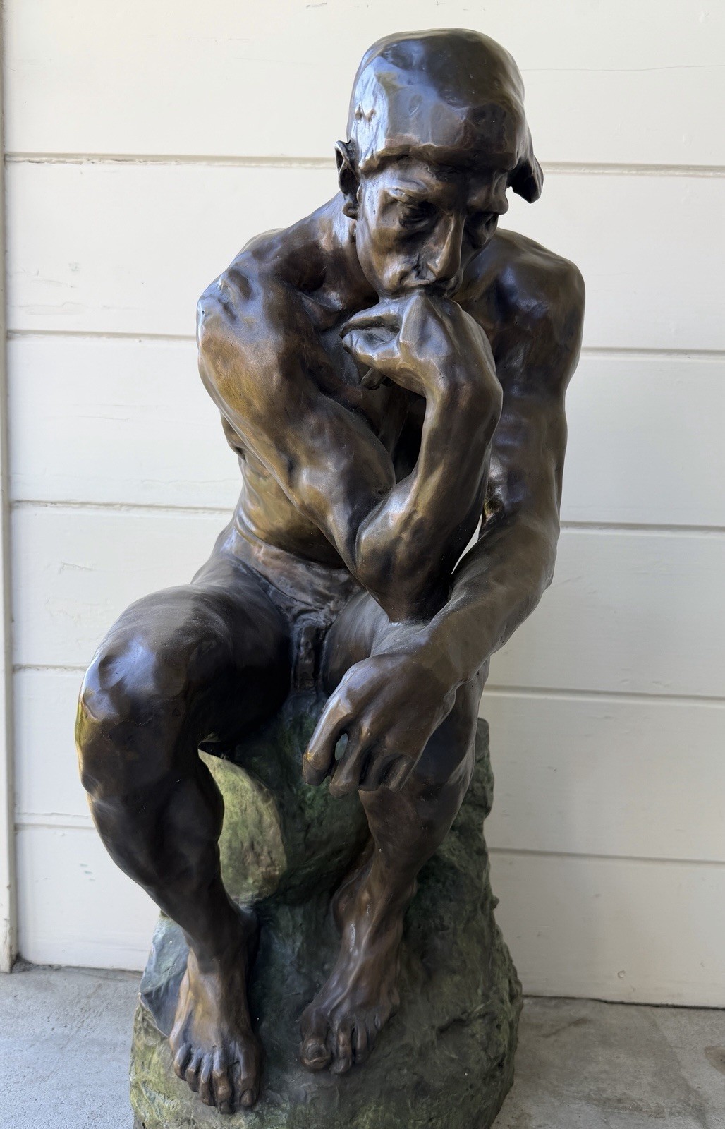 Antique Barbedienne Foundry Rodin Le Penseur “ The Thinker” 32” Bronze Sculpture