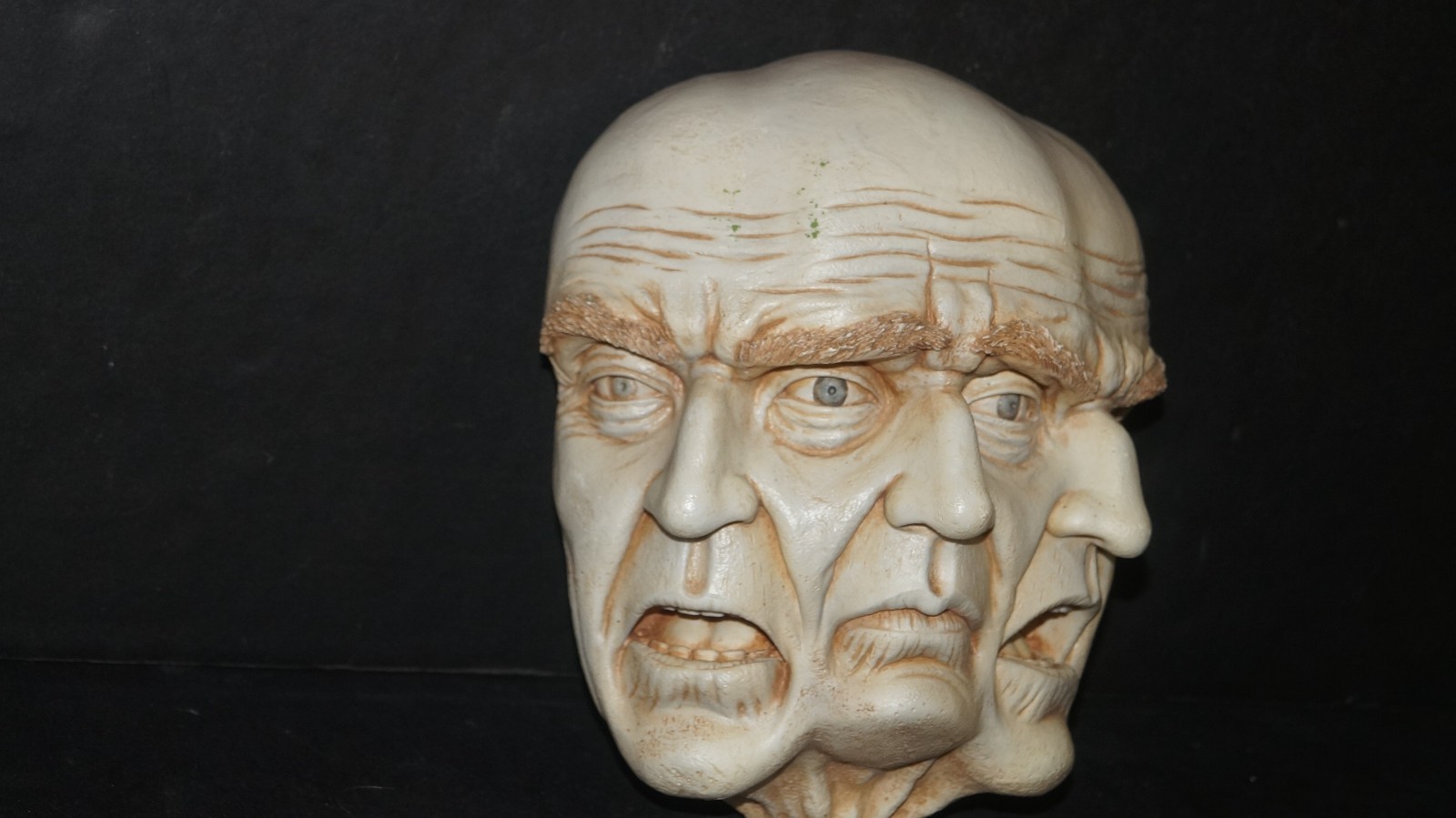 3-Faced Three Face Man Wall Art Figural Sculpture Figurine