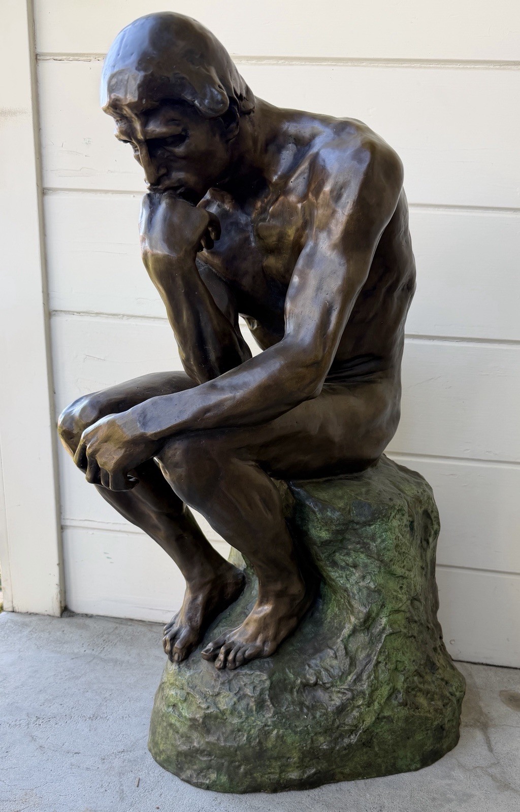 Antique Barbedienne Foundry Rodin Le Penseur “ The Thinker” 32” Bronze Sculpture