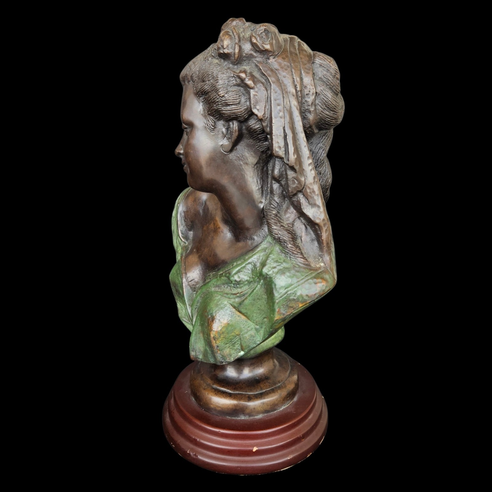 Antique French Bronze Bust of Flora after Jean Baptiste Carpeaux Le Printemps