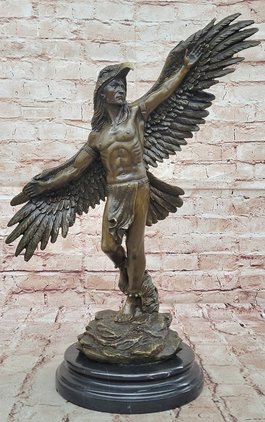 Native American Art Indian Chief Southwerstern Bronze Bust Sculpture Statue LRG