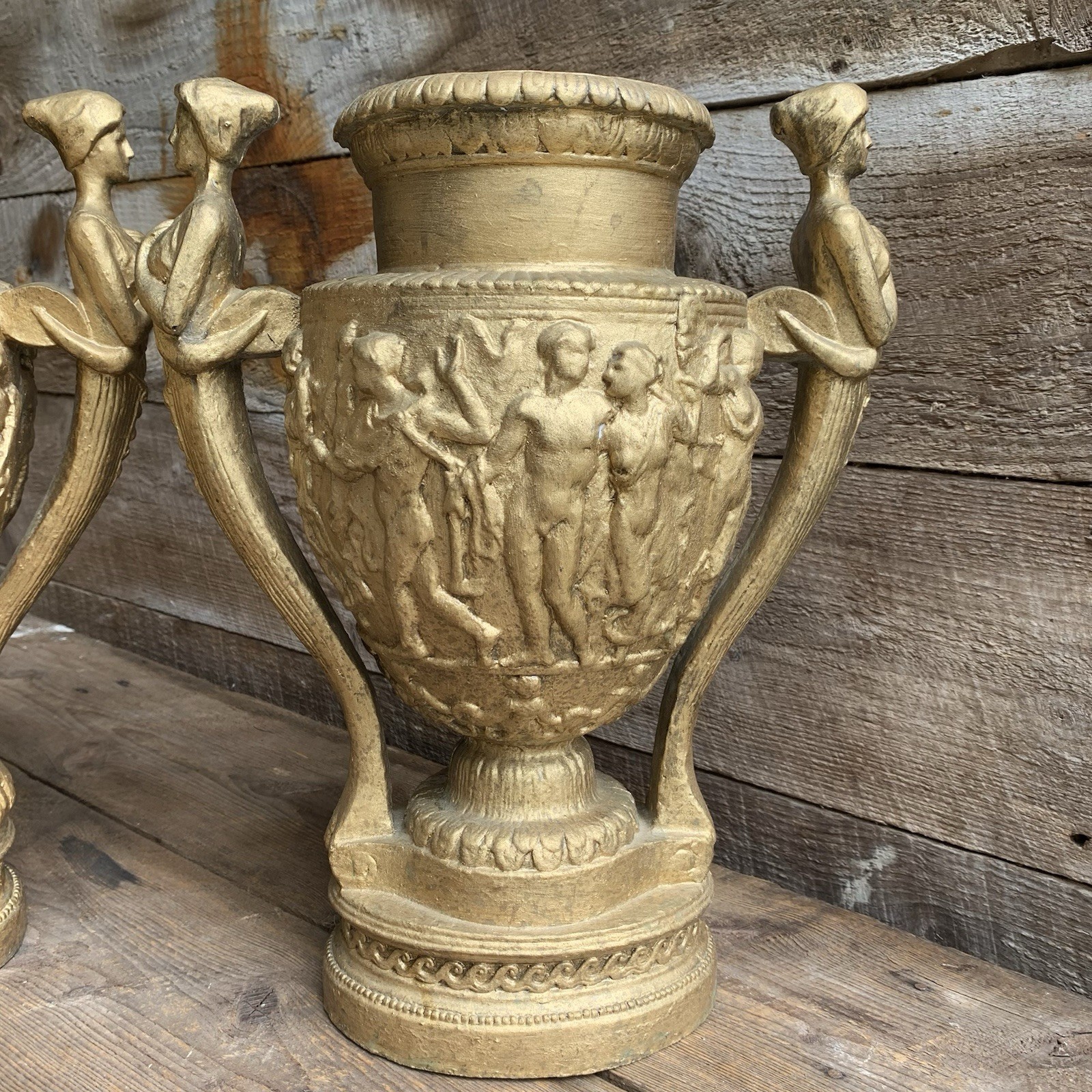 Ancient Roman Trophy Sculpture 2 Vases Alva Museum – TJ Max Repro 15.5”T Ceramic