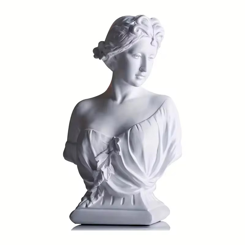12&Prime; Classical Maiden Bust Statue Young Woman Sculpture Modern Home Office Decor