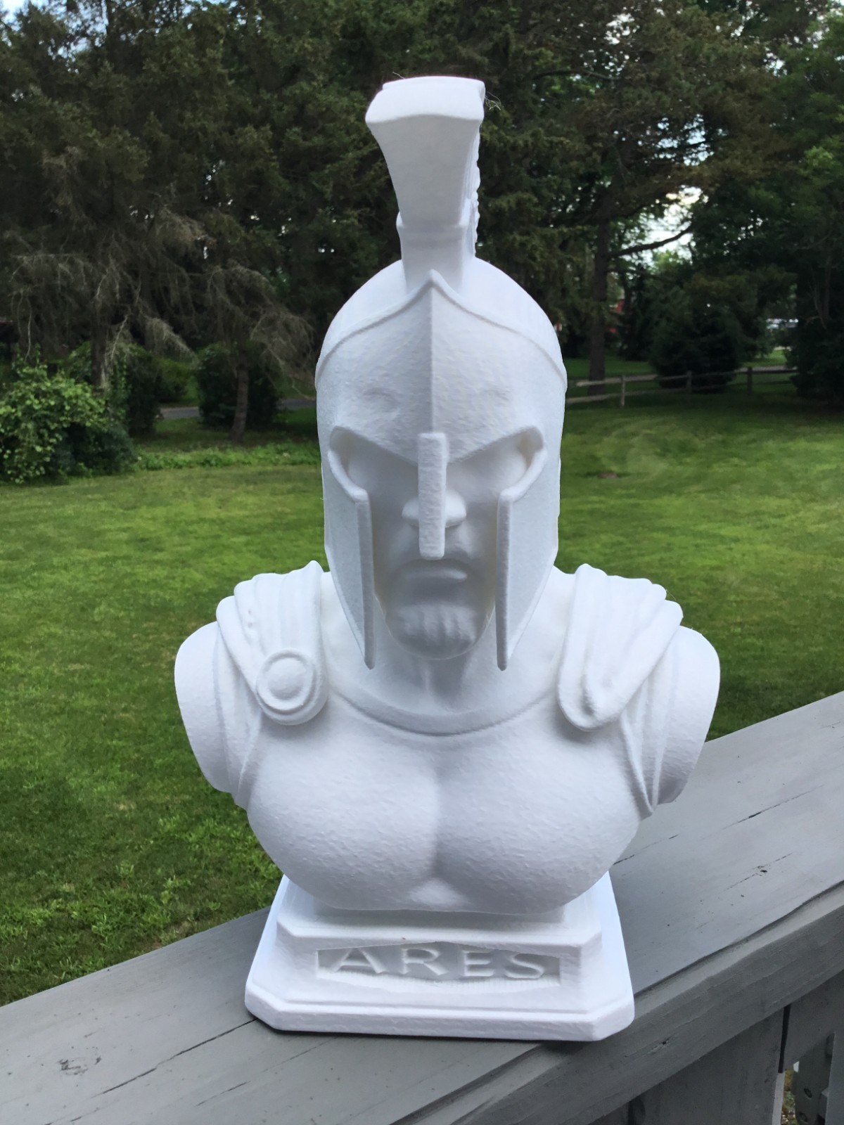 Custom 13&Prime; Ares God of War Bust Spartan Helmet Sculpture Greek Mythology Art