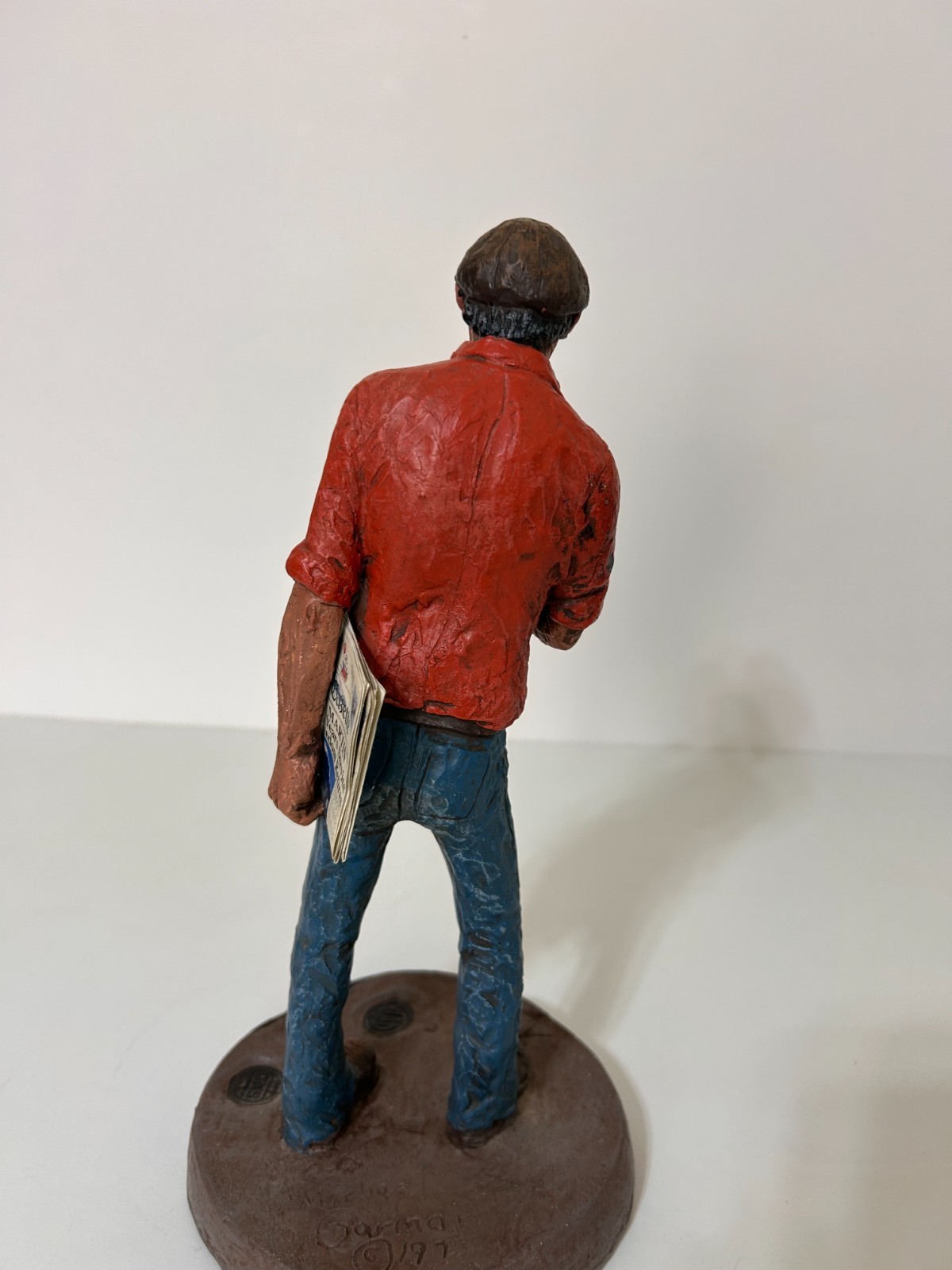 Rare vintage Michael Garman Signed Sculpture Newsman 1977 The Gazette Colorado