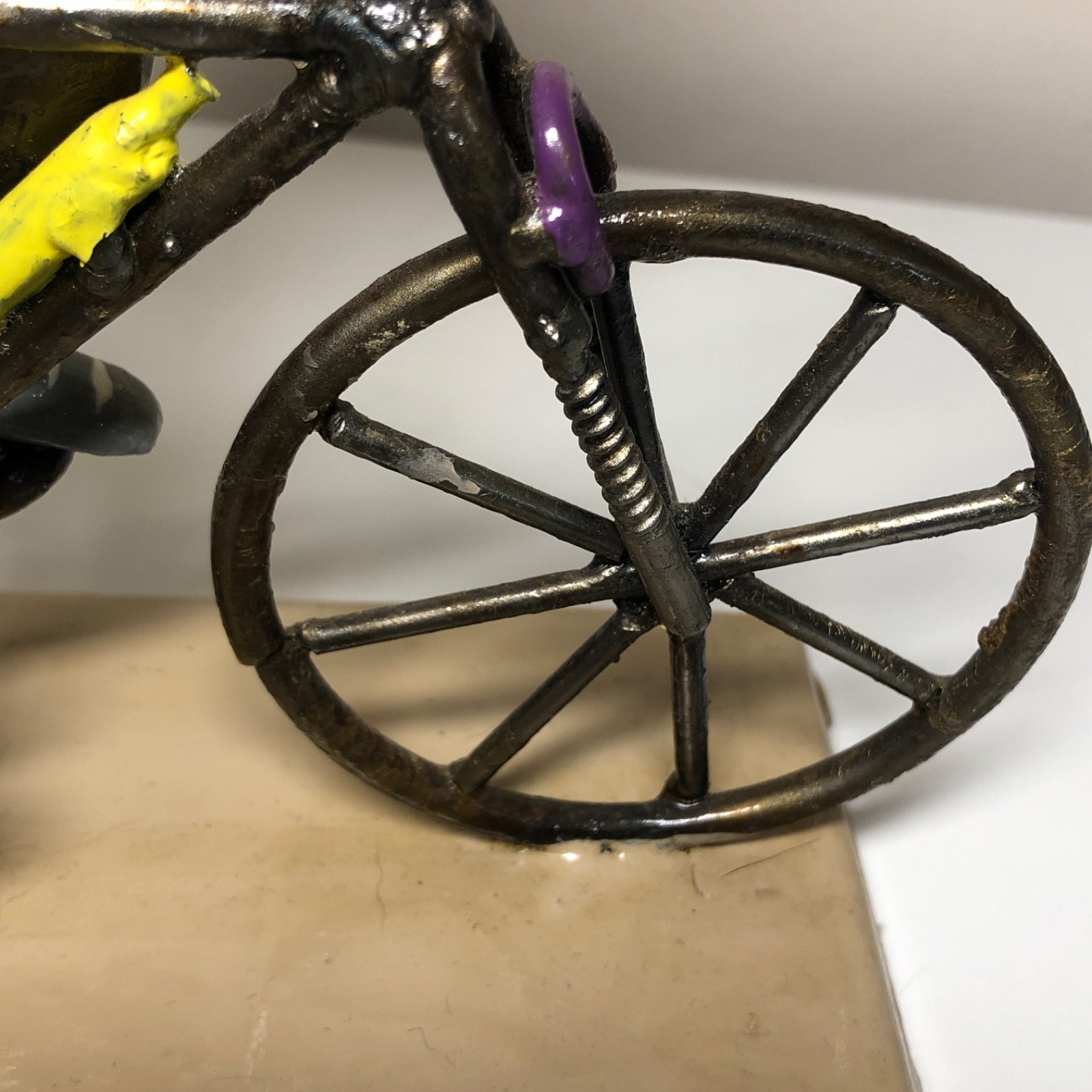 Vintage Manuel Felguérez Metal Art Sculpture Cyclist Bold Color 1960&rsquo;s Abstract
