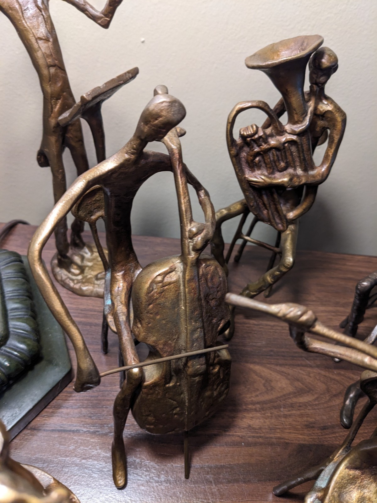 Alfons Burn 1960 MCM Artist Brutalist Bronze SCULPTUREs 7 musicians All Signed