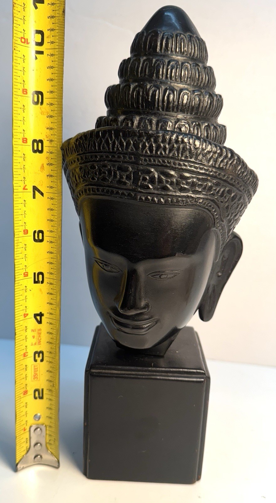 Ngyuen Thanh Le MCM Vietnamese Heavy Bronze Bust Sculpture Traditional Headdress