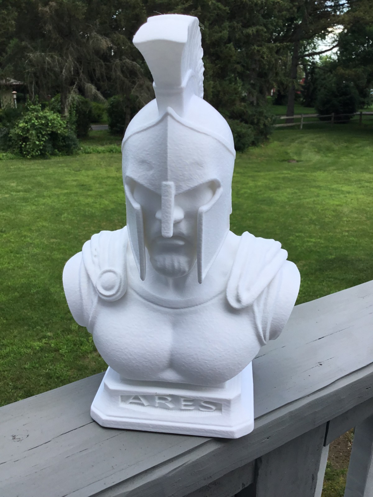 Custom 13&Prime; Ares God of War Bust Spartan Helmet Sculpture Greek Mythology Art