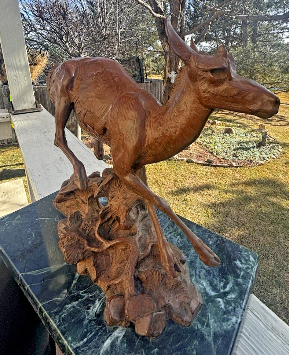 Vince Valdez Wyoming 1996 Antelope American Pronghorn Bronze Sculpture 3/50