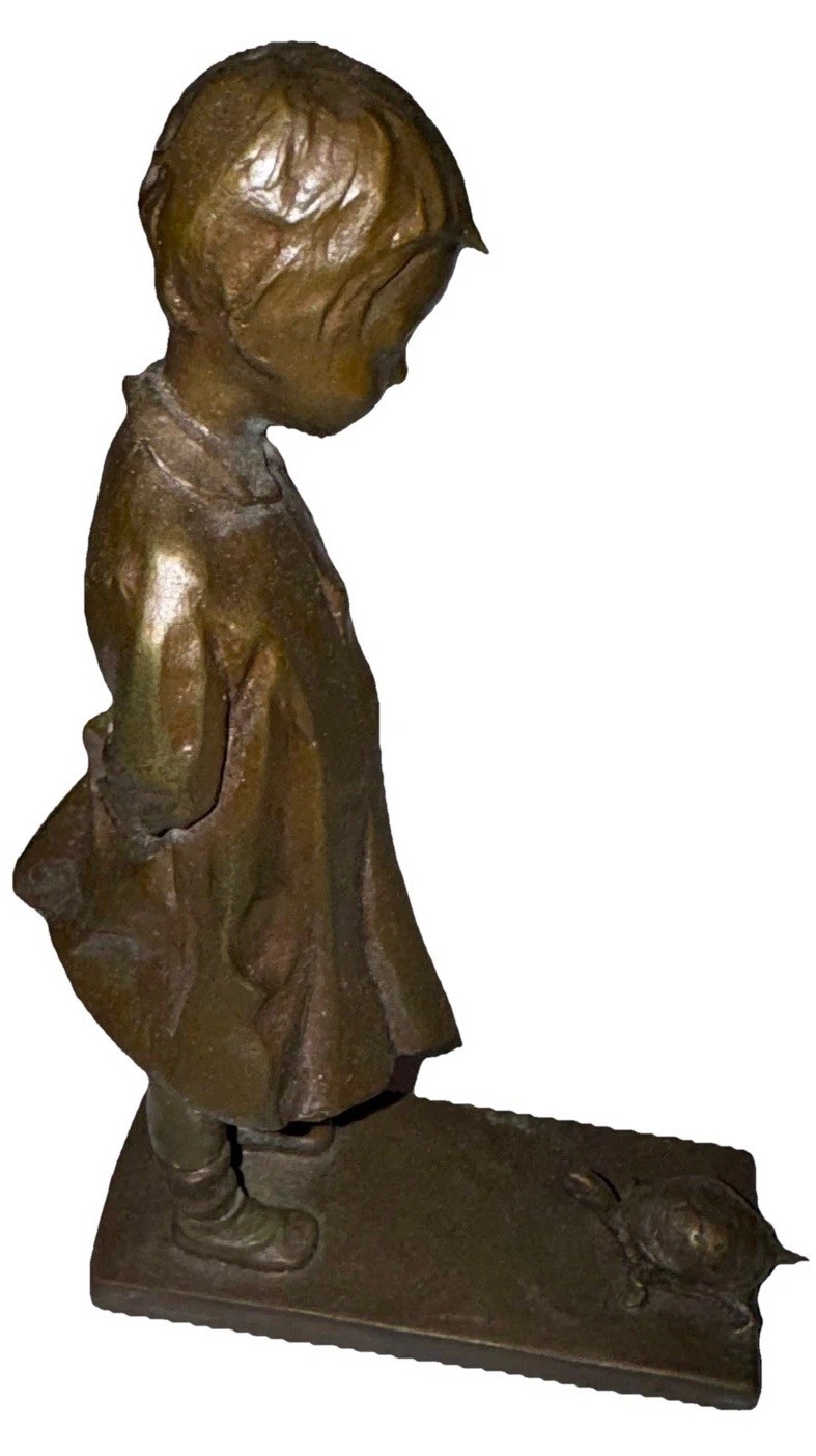 Martha Jackson Cornwell Bronze Sculpture, Young Girl and Turtle, 1909 American