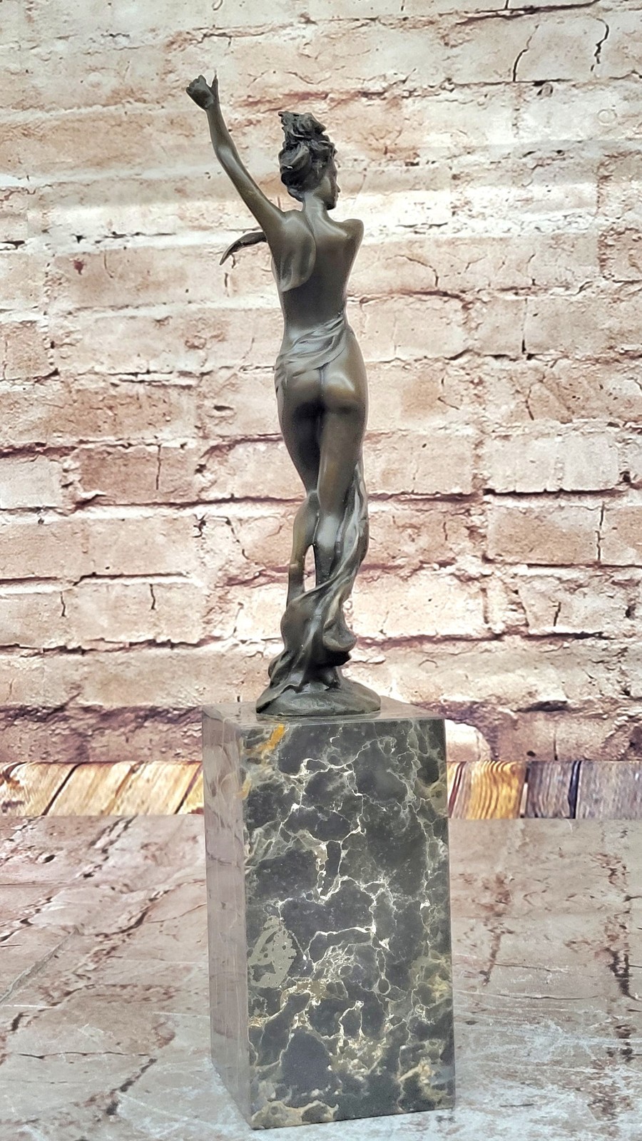 Bronze Sculpture Statue 1930S Deco Metal Nude Dancer After Chiparus Figure Gift