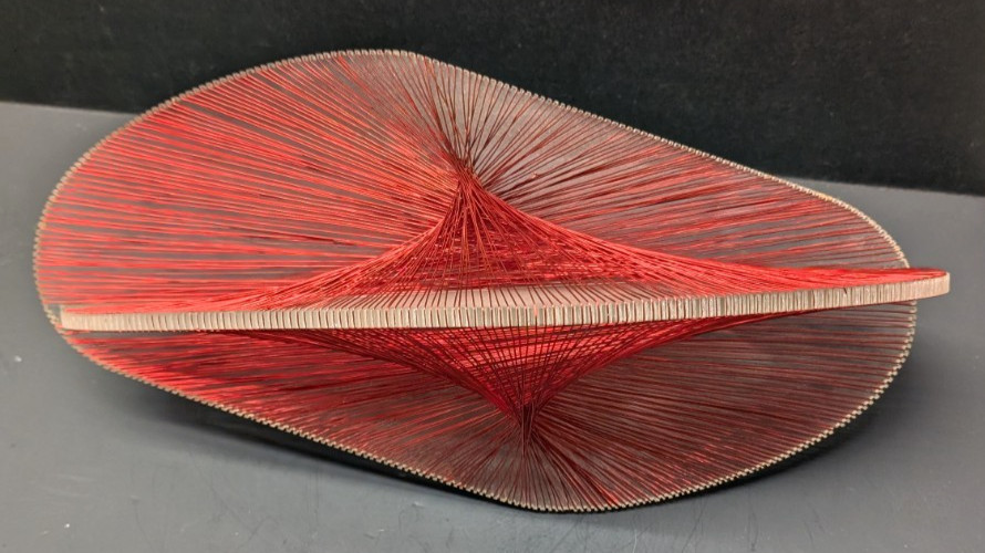 Rare MCM Art Sculpture Attributed to Ronald Fox Lucite & Copper Wire 14&Prime;L x 6&Prime;W