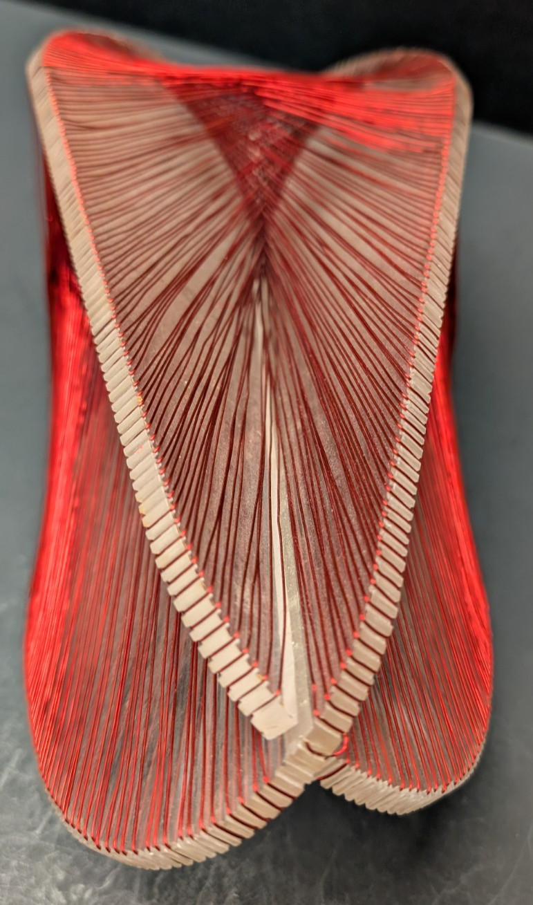 Rare MCM Art Sculpture Attributed to Ronald Fox Lucite & Copper Wire 14&Prime;L x 6&Prime;W