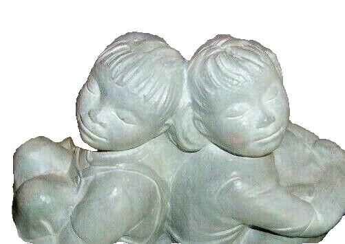 ISABEL BLOOM « FRIENDS » 2 GIRLS Seated – SISTERS. Isabelle retired 1990s IOWA ART