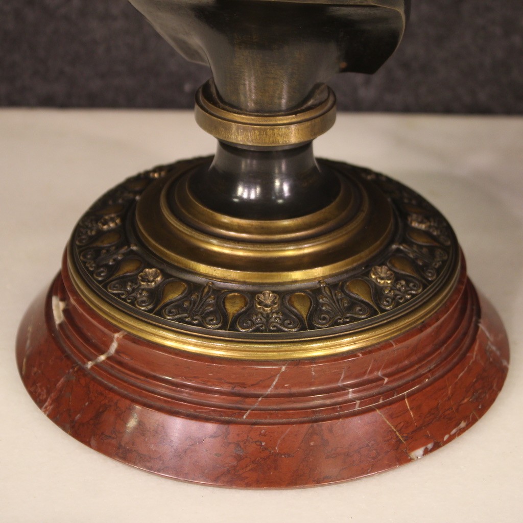 Gilded bronze stand signed Giroux dated 1871 sculpture statue of Bacchus