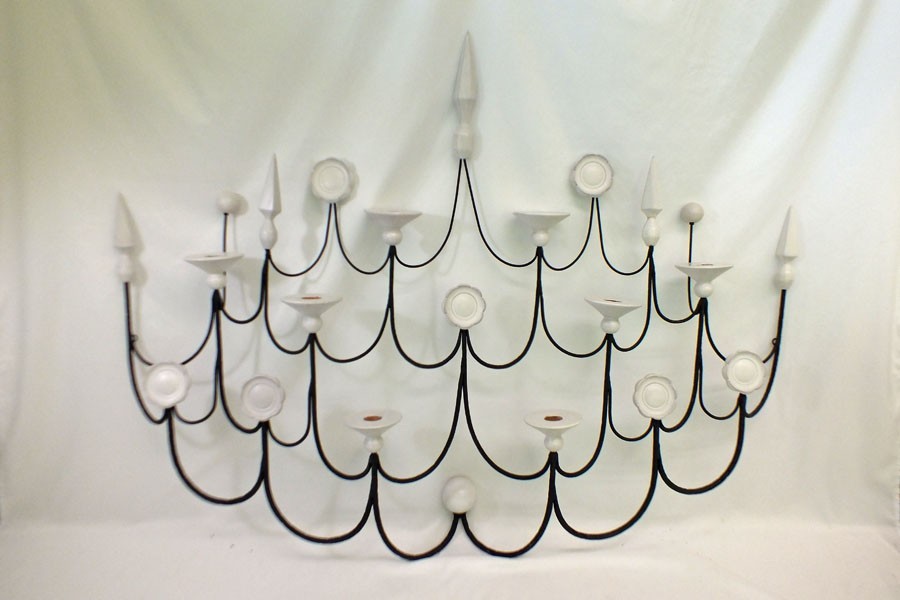 Vtg Palladio Wall Hanging Sconce Sculpture Candle Holder MCM Brutalist Jere Era