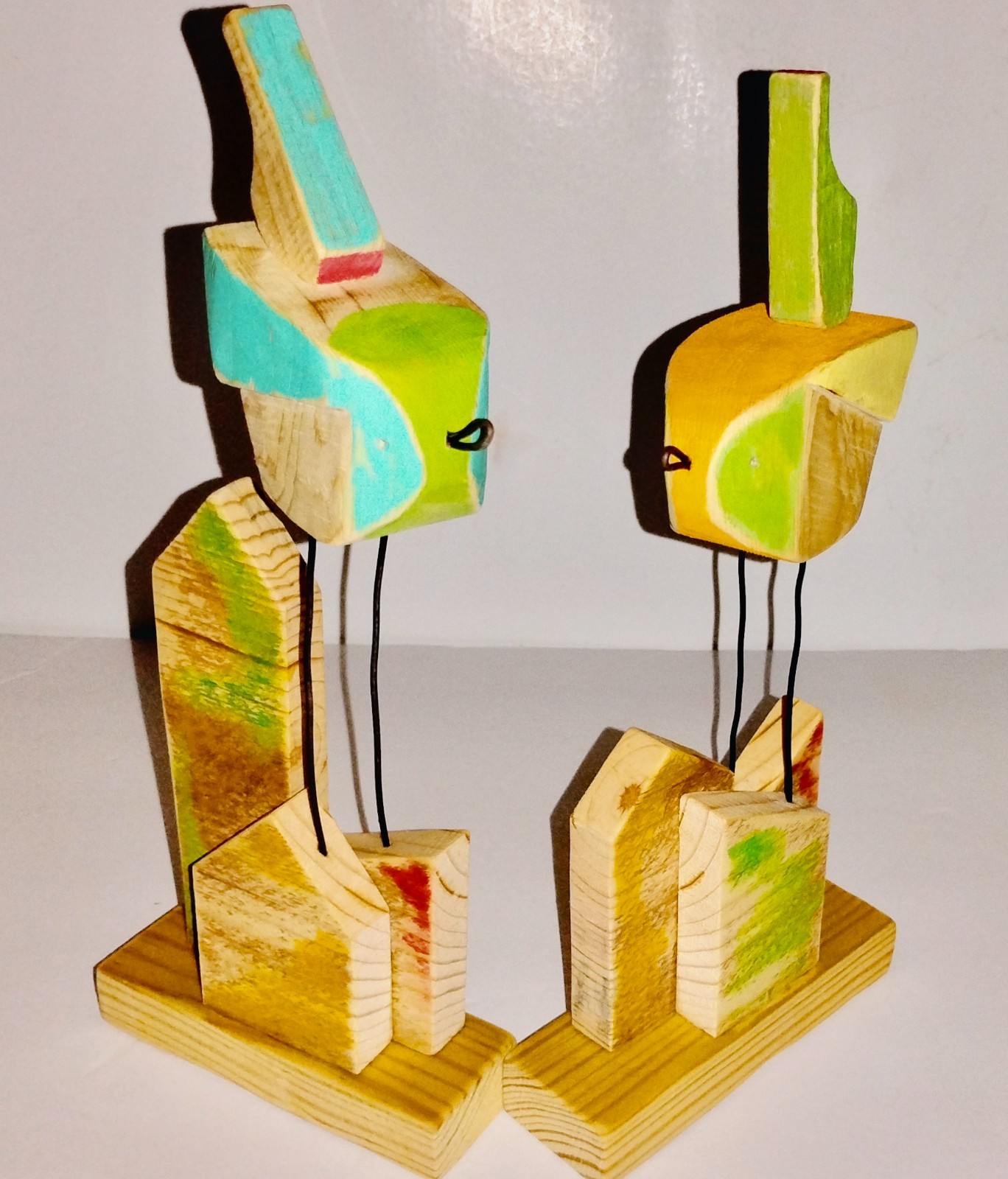 Primitive Art Bird Sculptures, Outsider Art, Folk Art, one of a kind pieces!