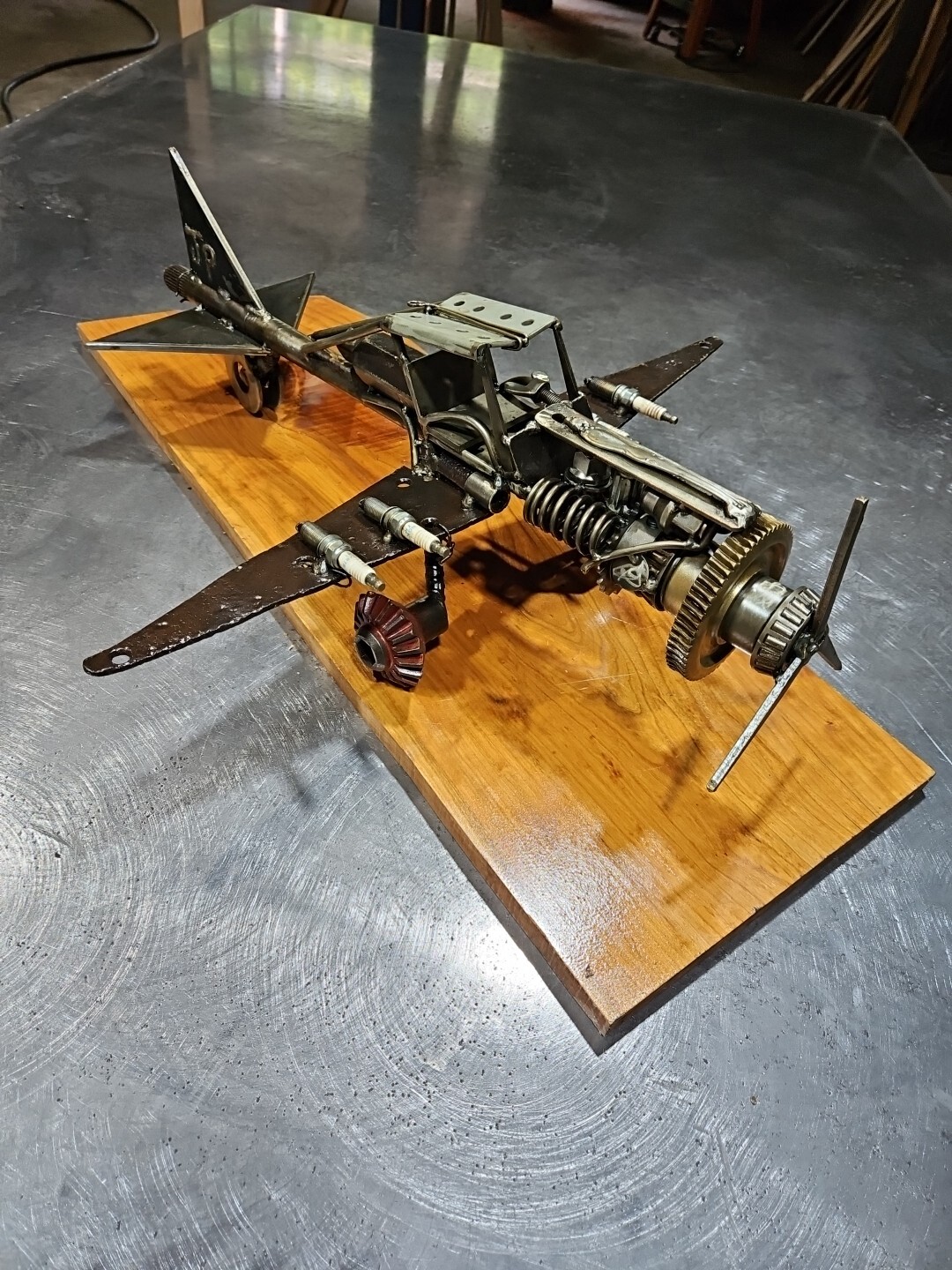 Air Plane Metal Assemblage Art By Artist Joe Peters