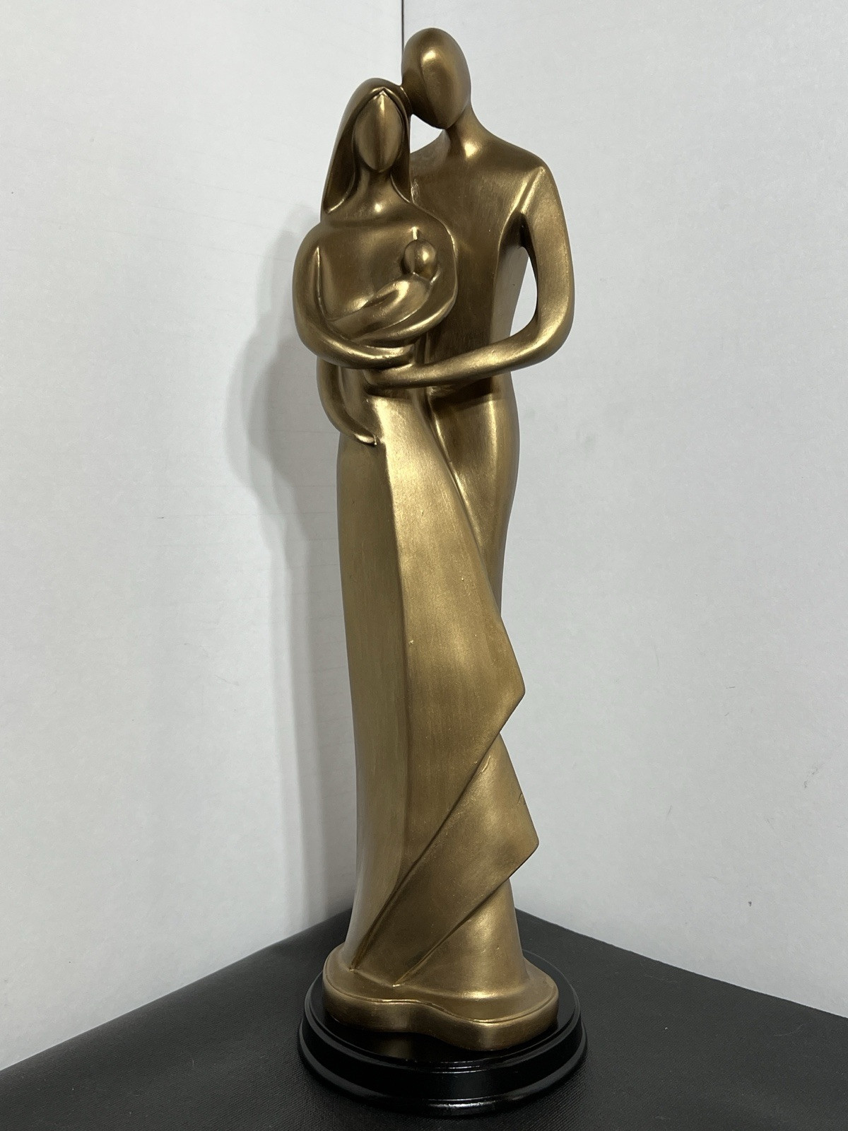 Romantic Art Deco Abstract Sculpture 15” Family Of Family of 3 Bronze Color