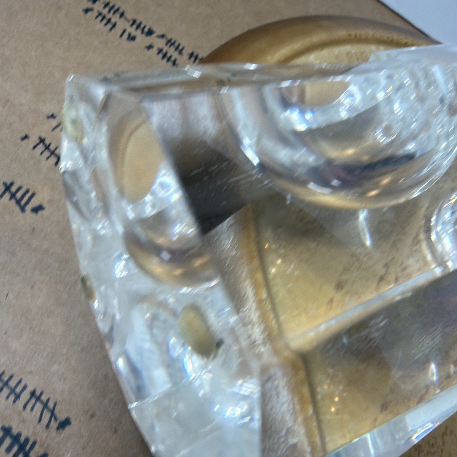 Vintage Mid Century Modern Lucite Bubble Sculpture 8-Sided Geometric Art
