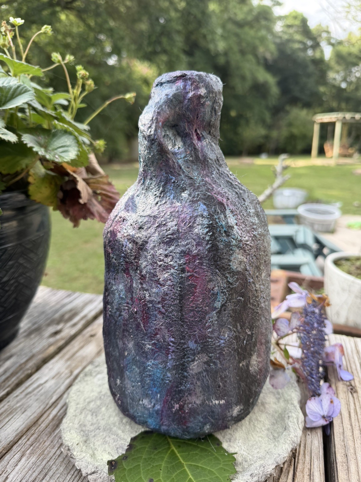 Dancing in the Moonlight Original Mixed Media Vessel Sculpture One of a Kind Art