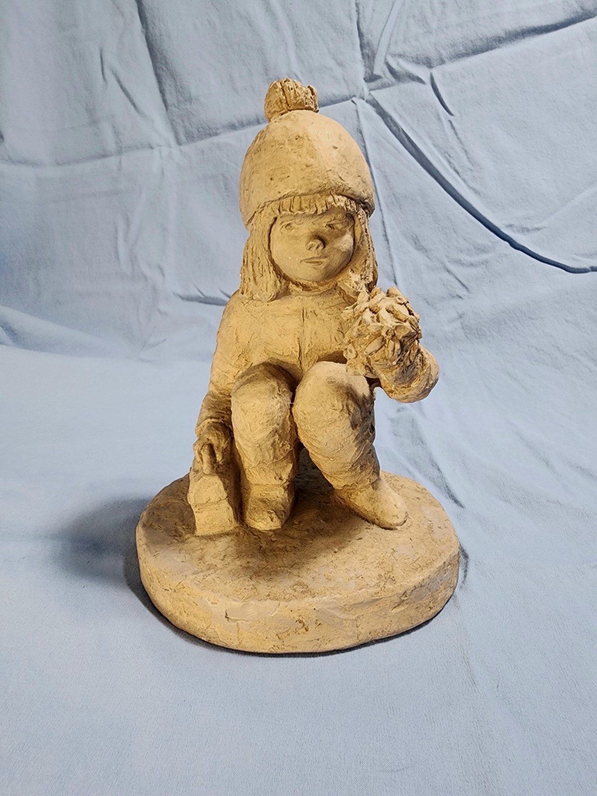 Vintage Bright Eyes SCHOOL DAISIES Signed Sculpture Dee Crowley Childhood Figure