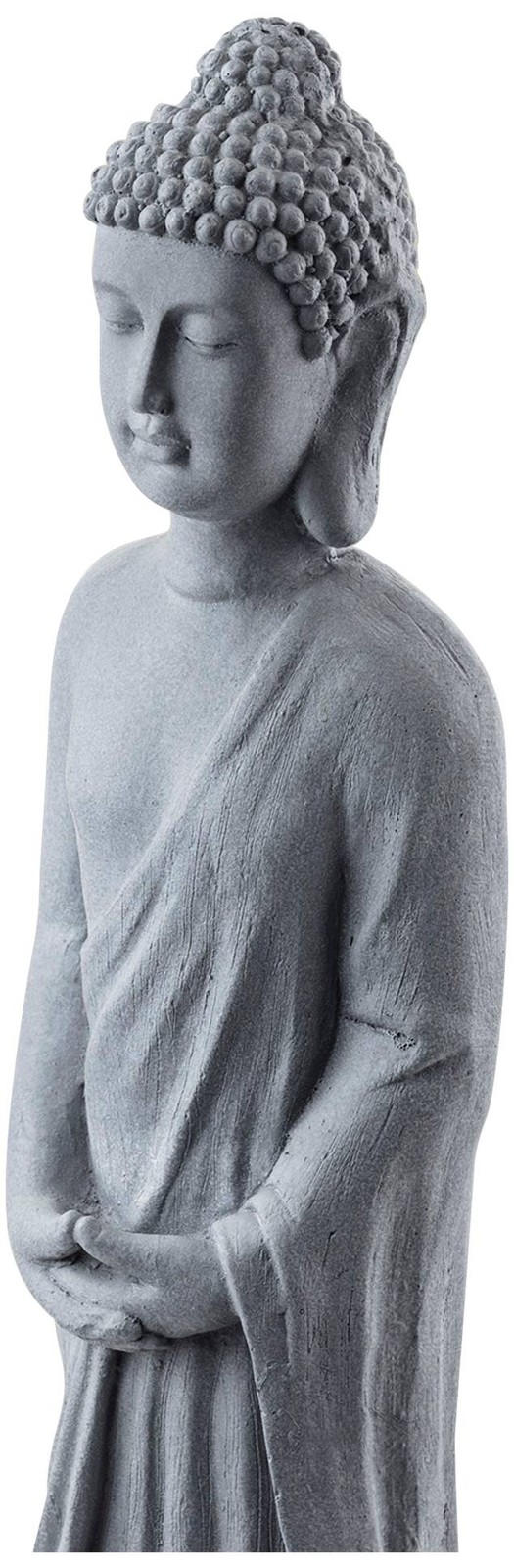 Standing Buddha 32&Prime; High Gray Outdoor Garden Statue