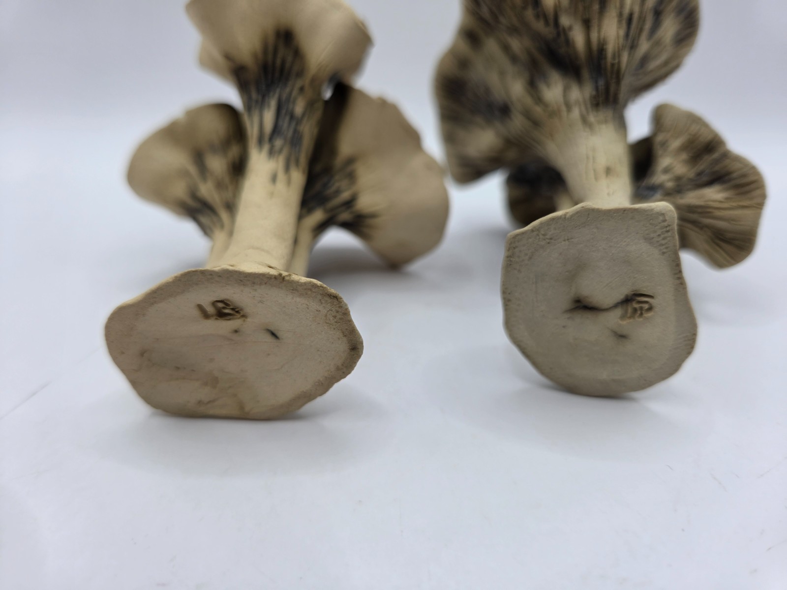 Handmade 3&Prime; tall Ceramic Mushroom Sculpture Brown Realism Art Statue