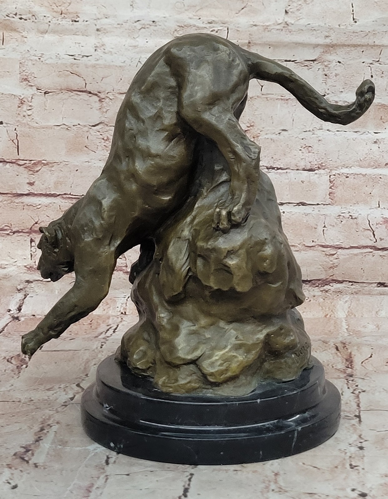 Large Size Puma Cougar Panther Lion Bronze Outdoor Backyard Bronze Sculpture