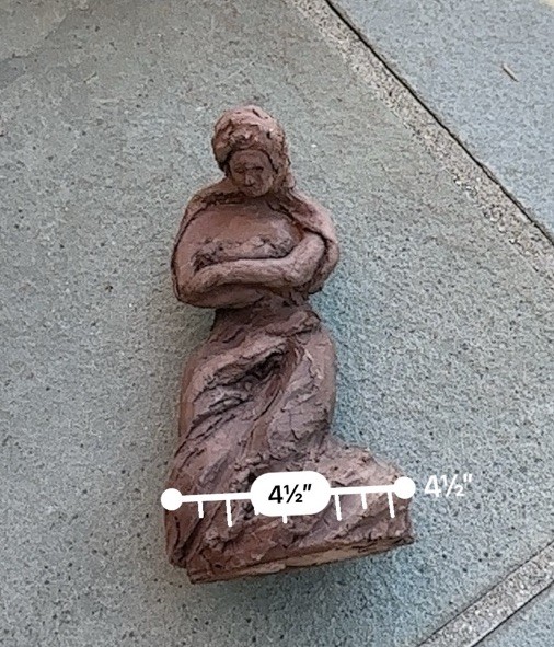 Vintage Mother And Child Rough Textures Sculpture Signed Krueger 8.5 Collectible