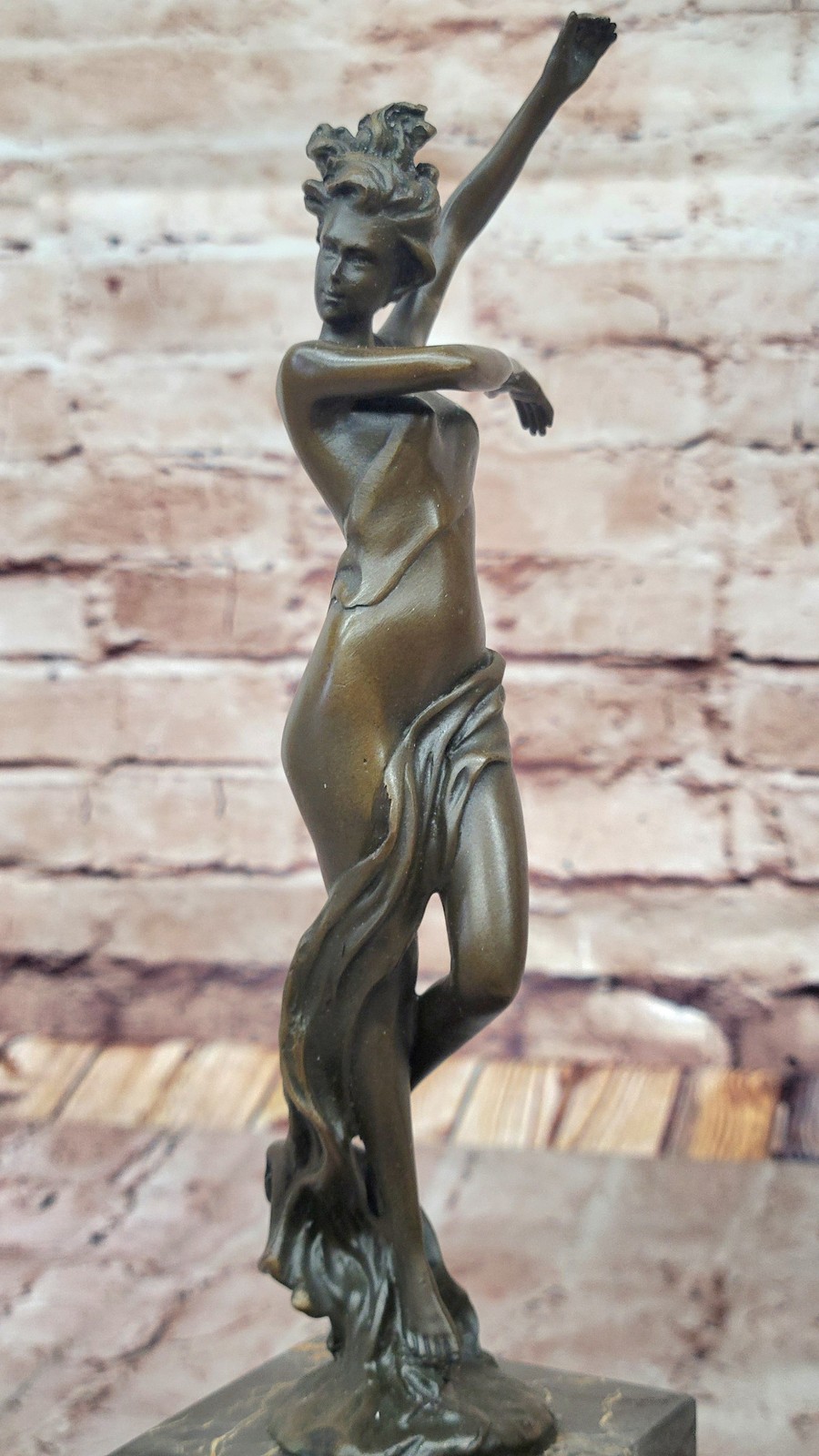 Bronze Sculpture Statue 1930S Deco Metal Nude Dancer After Chiparus Figure Gift