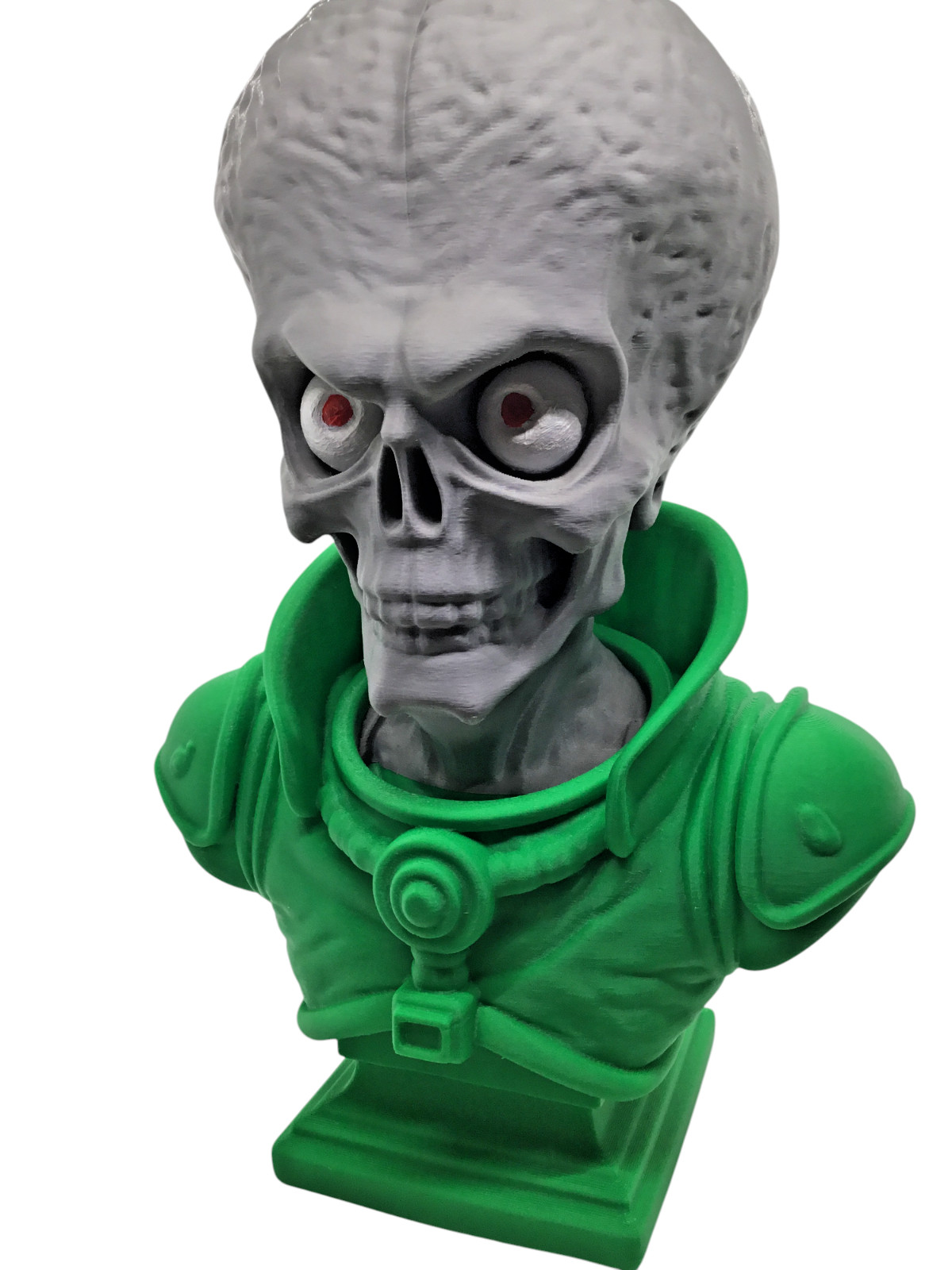 Large 12&Prime; Detailed Mars Attacks Alien Martian Sculpture Head Sci-Fi Décor Statue