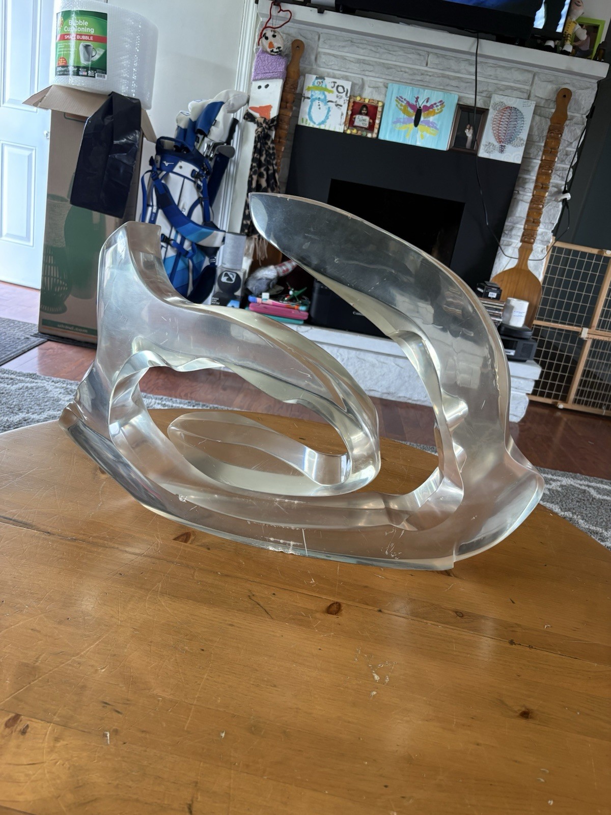 MCM Hivo Van Teal? Abstract Lucite Acrylic Sculpture-24×16.5×3.5-26 Pounds!