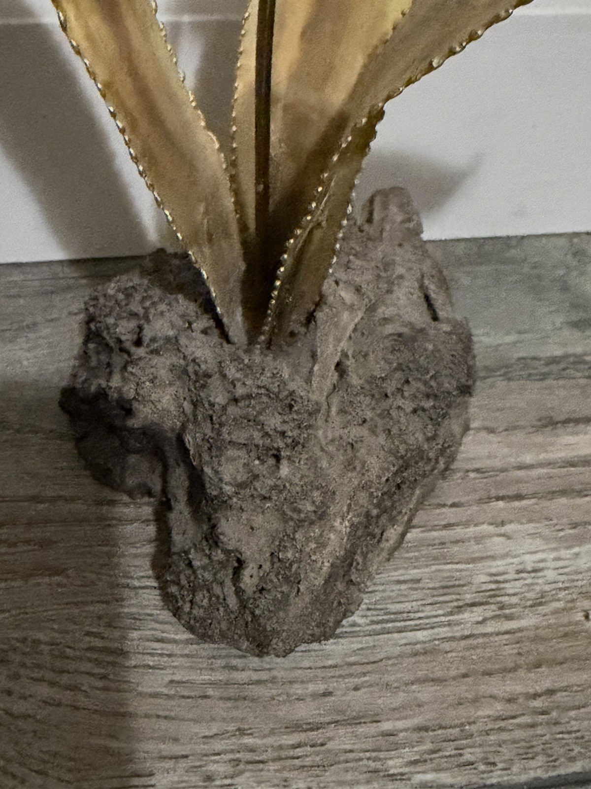 Vintage 1970&rsquo;s Torch-Cut Metal Flower Sculpture with Lava Rock Base