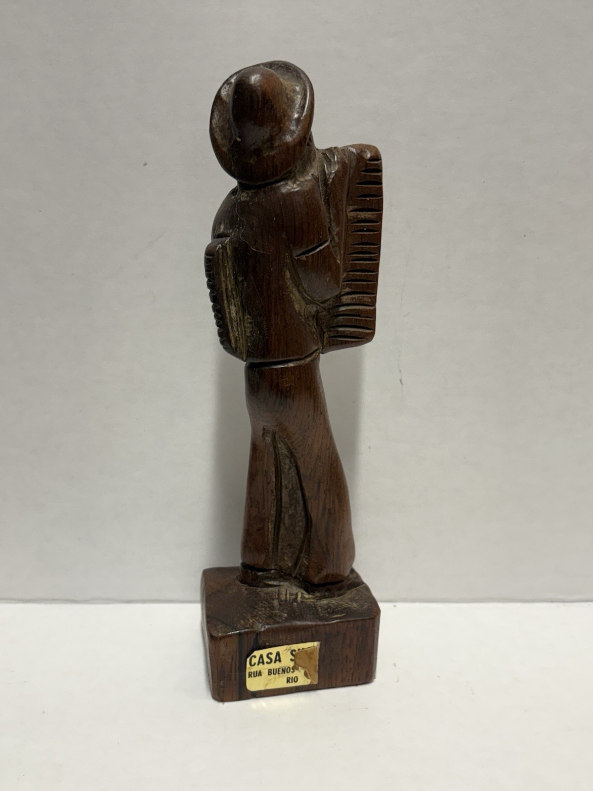 Figurine Sculpture Statue Old Traveling Man Brazil figurine 9 in Wood