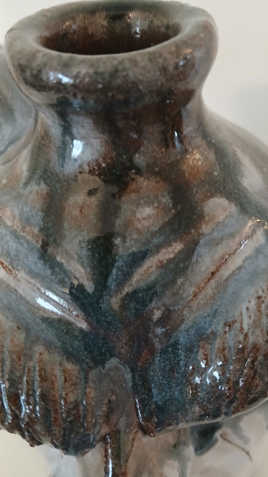 Dal Burtchaell « Ugly Face » Frowning Man w/Bushy Eyebrows & Goatee – Multi-Glazed