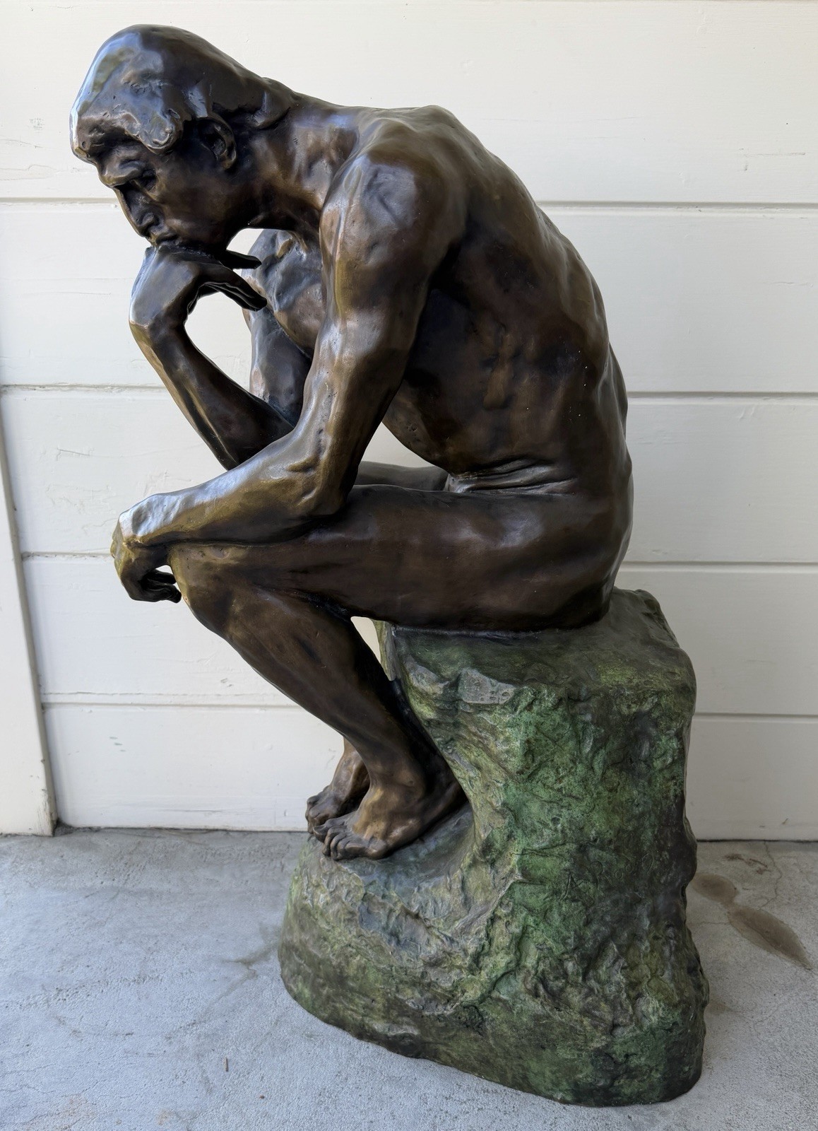 Antique Barbedienne Foundry Rodin Le Penseur “ The Thinker” 32” Bronze Sculpture