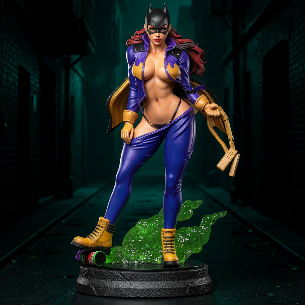 Batgirl Topless V4! 3D Printed 16k Res! HandPainted or Unpainted!