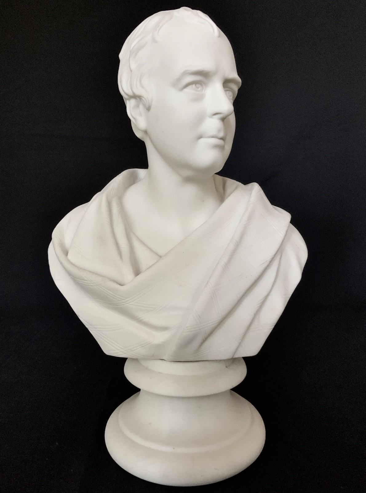 19THC ENGLISH PARIAN PORCELAIN BUST OF SIR WALTER SCOTT C.1850-1880 E.W WYON