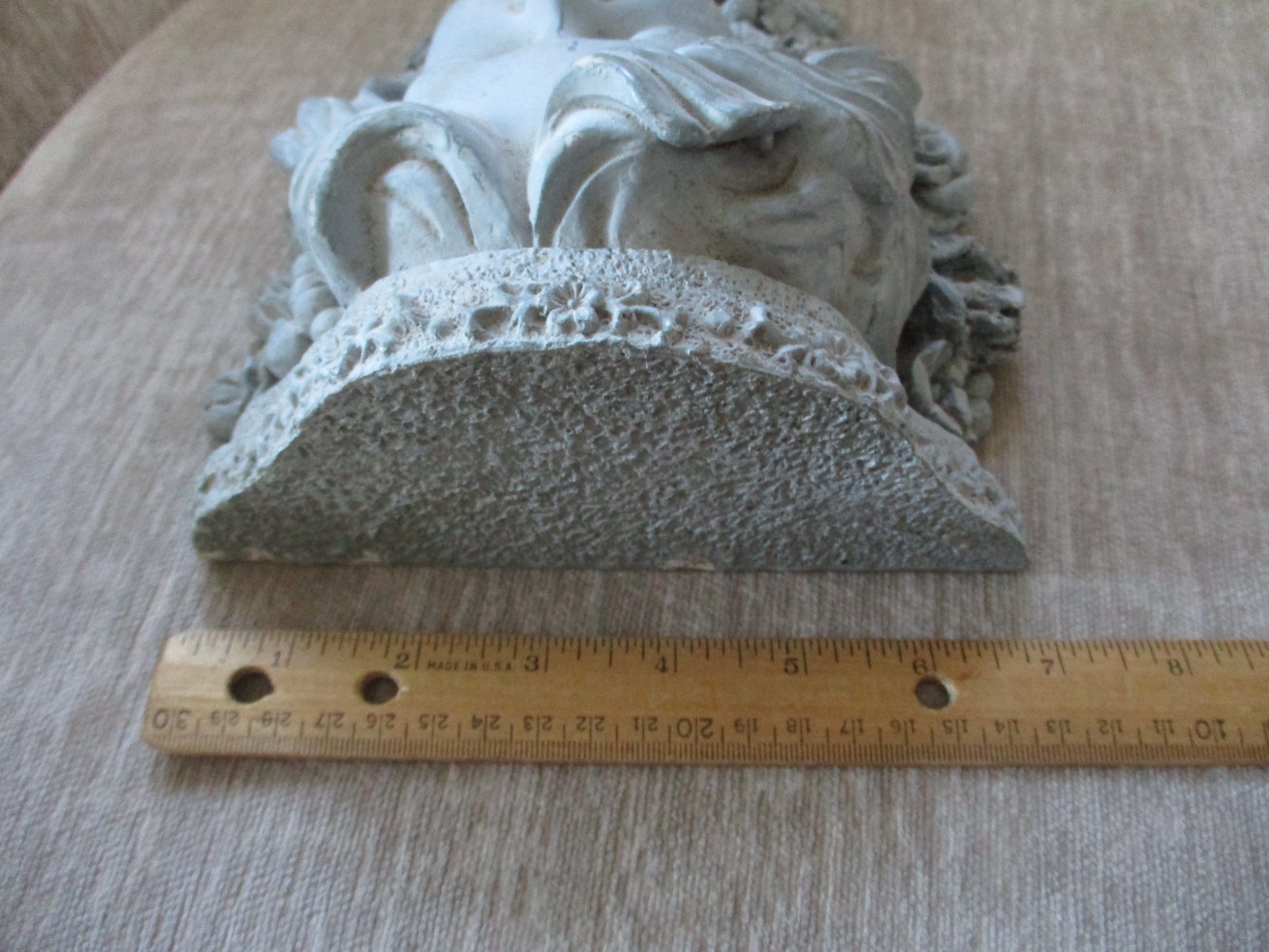 Vintage Art Noveau Resin Woman&rsquo;s Face Flowers Wall Sconce/Shelf