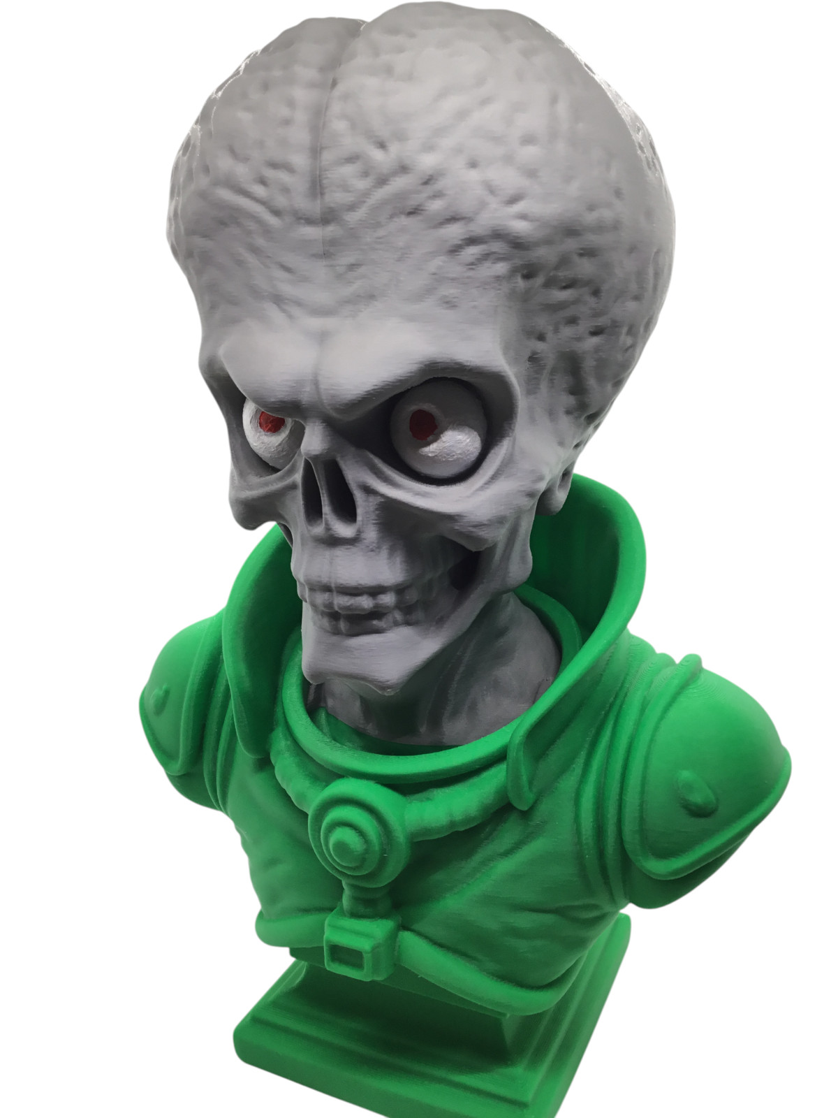 Large 12&Prime; Detailed Mars Attacks Alien Martian Sculpture Head Sci-Fi Décor Statue