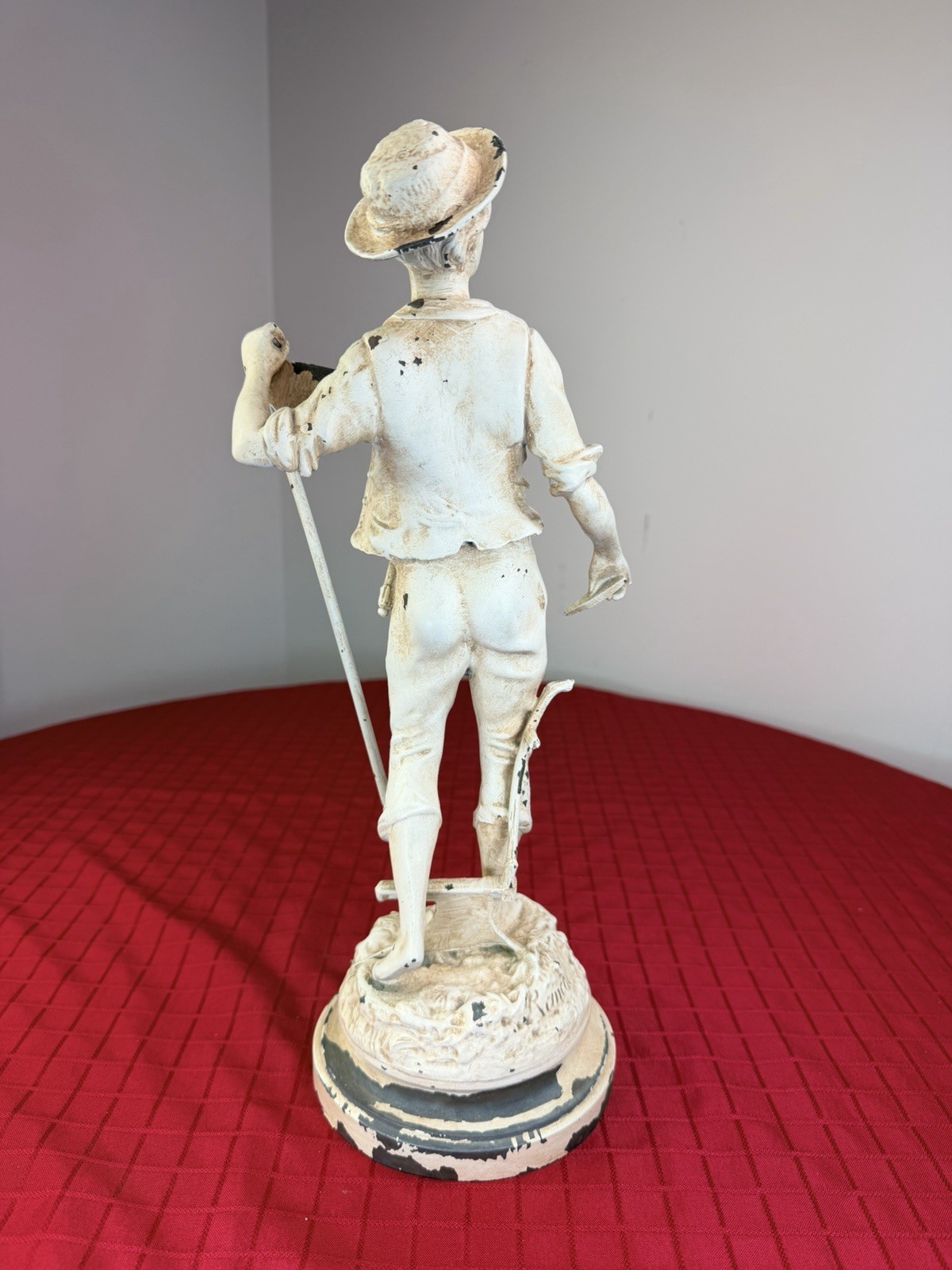 Antique 15.5” Victor Rousseau « Laboureur » Signed French Spelter Statue Laborer