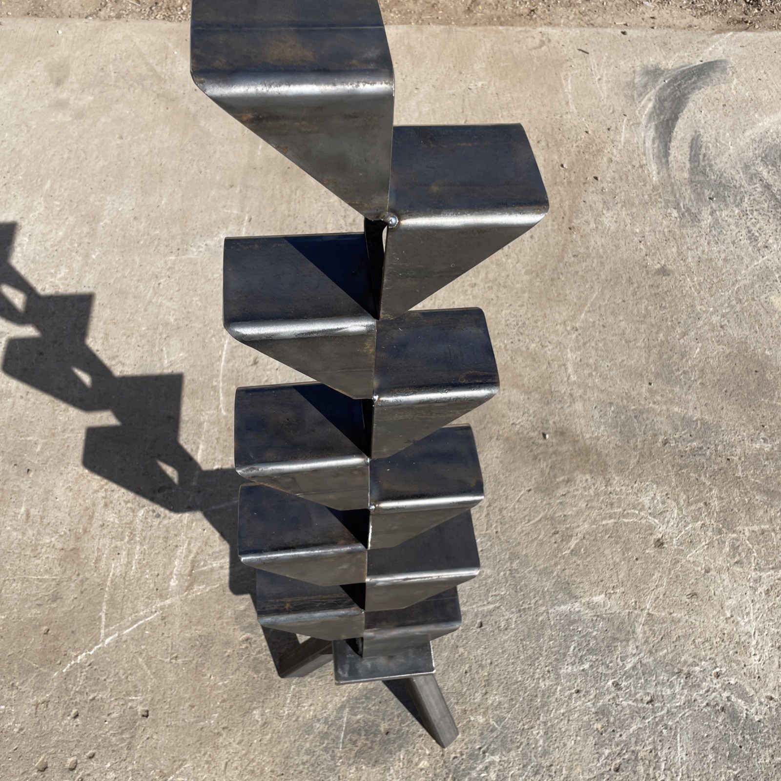 Scrap Metal Sculpture Raw Steel Unpainted 45 Inches Tall