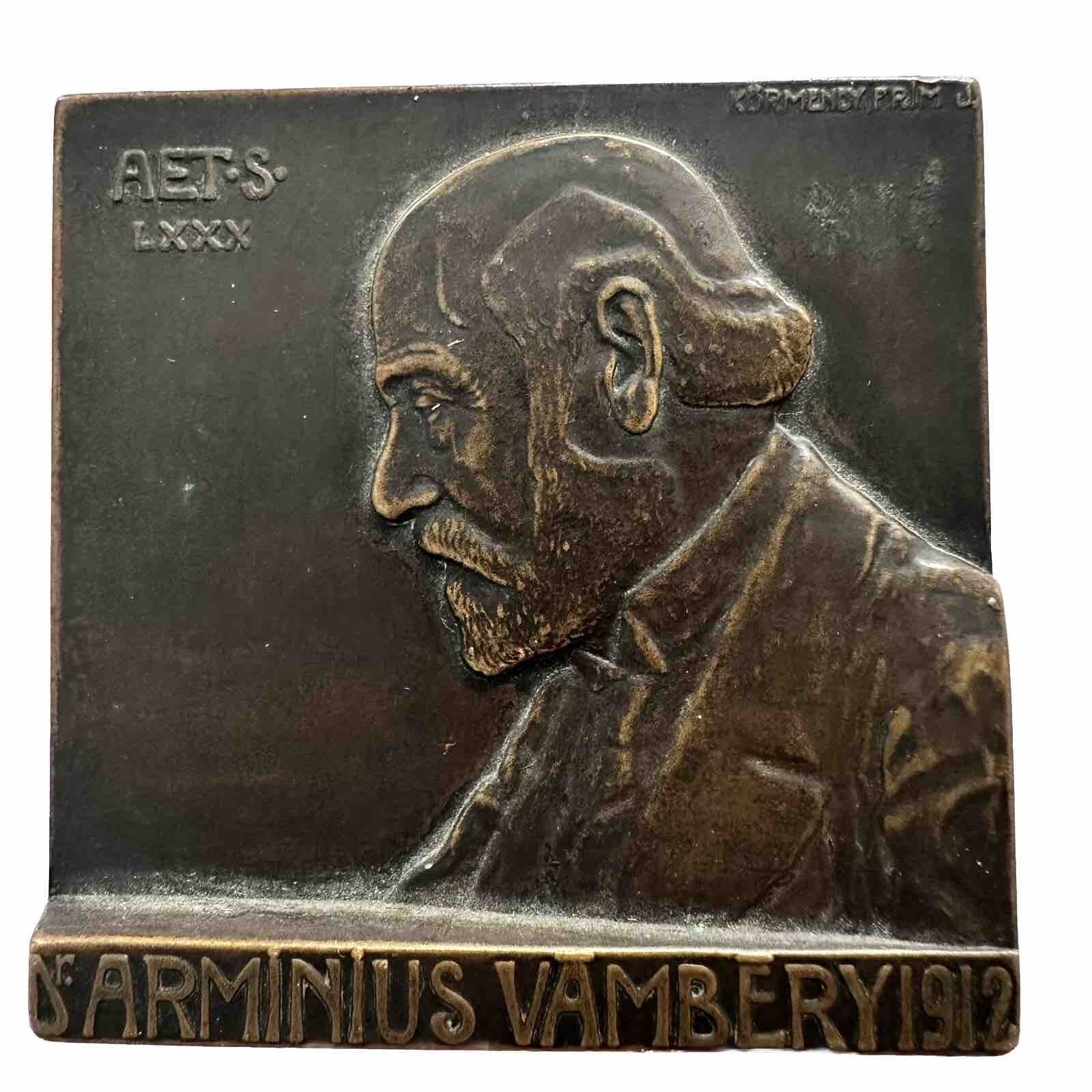 Bronze Plaque Of Ármin Vámbéry 1912 by Sculptor Jenő Körmendi-Frim