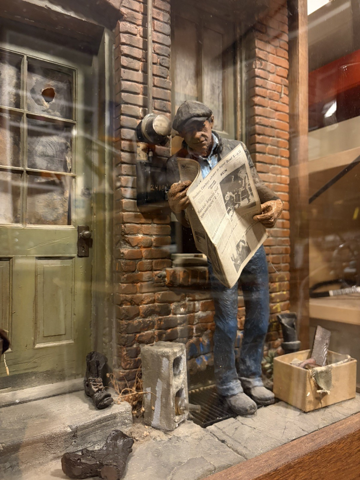 Michael Garman 1970&rsquo;s Cityscapes Street Scenes Sculpture Lighted, Mornin&rsquo; Line