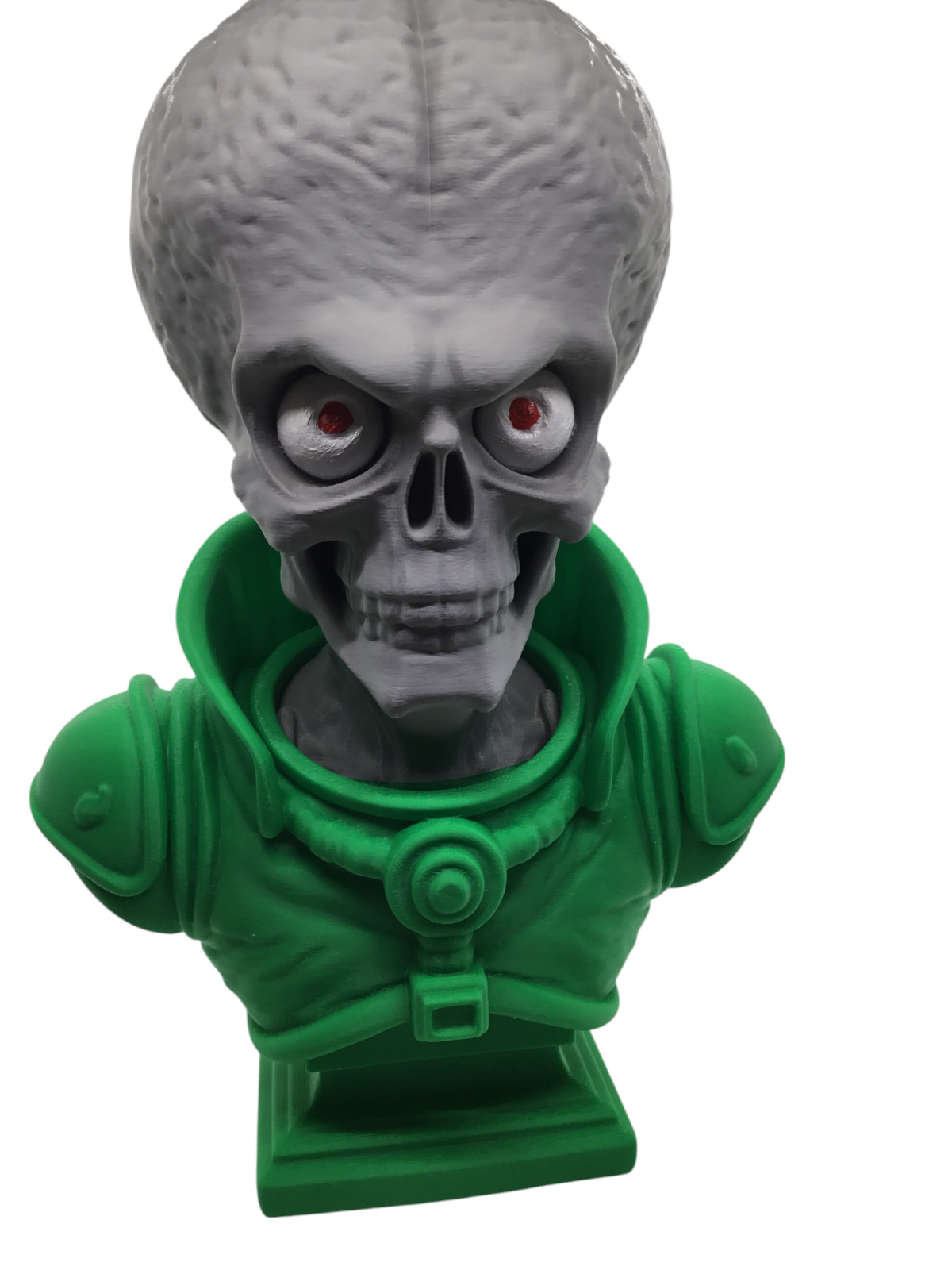 Large 12&Prime; Detailed Mars Attacks Alien Martian Sculpture Head Sci-Fi Décor Statue